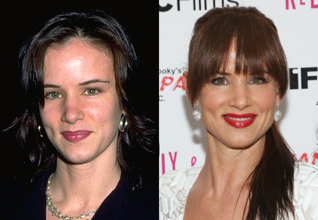 Juliette Lewis em 1999, aos 26 anos, e em 2014, aos 41 (Foto: Getty Images)