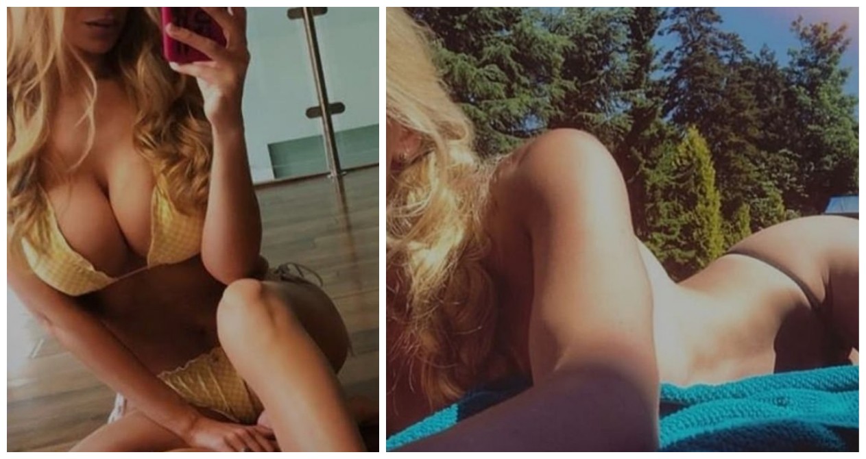 As fotos da modelo inglesa Christine McGuinness que foram reproduzidas por uma internauta (Foto: Instagram)