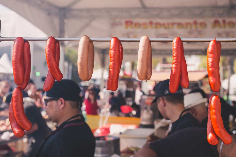 Barraca de comida alemã em festival gastronômico no Memorial da América Latina, na Zona Oeste de SP — Foto: Divulgação