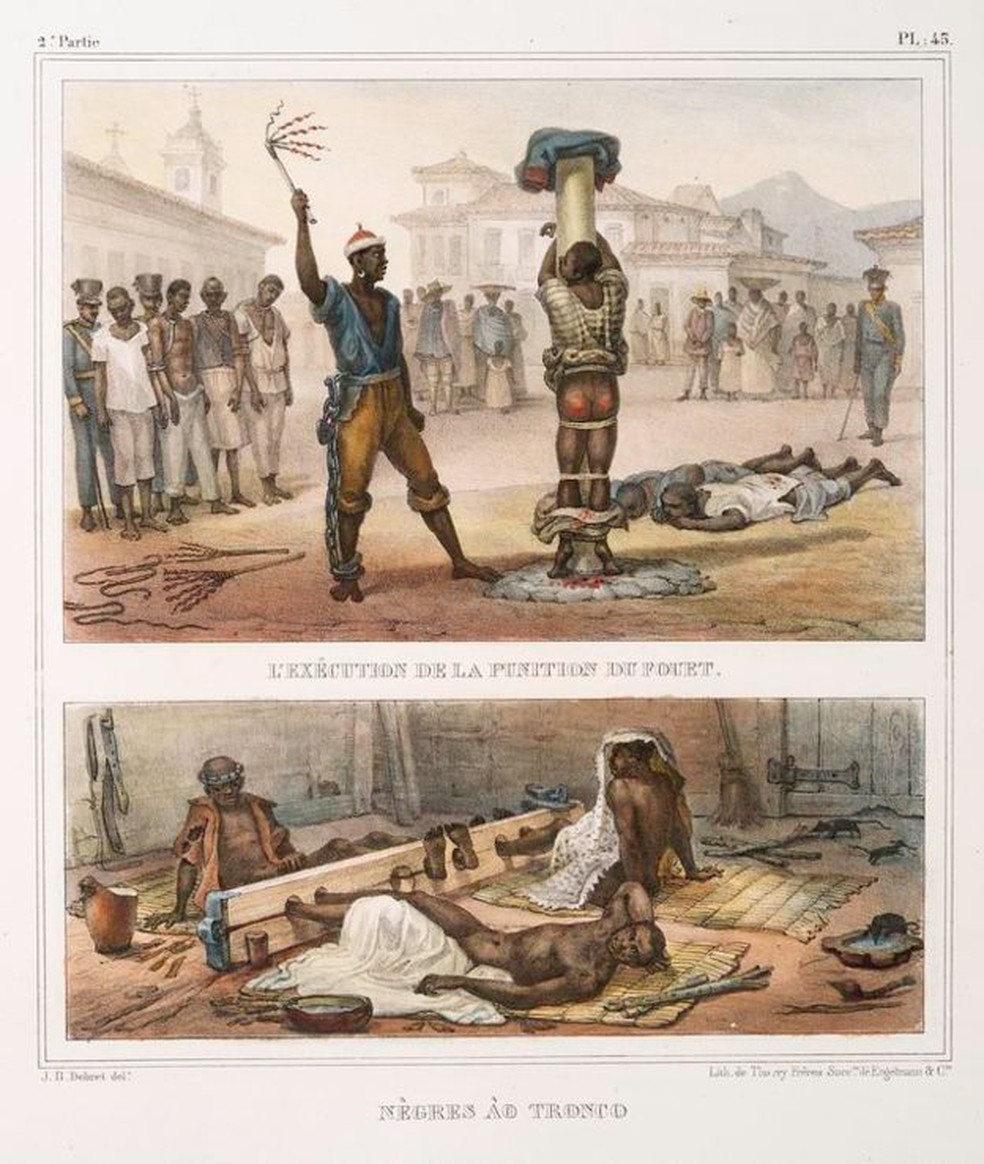 A tortura era proibida contra brancos; para os escravos, a punição era o açoite (Foto: The New York Public Library)