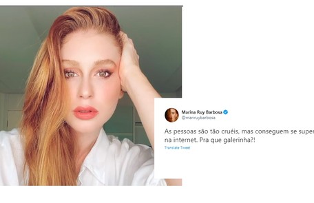 Marina Ruy Barbosa reagiu, no Twitter, ao ódio destilado nas redes sociais Reprodução/Instagram