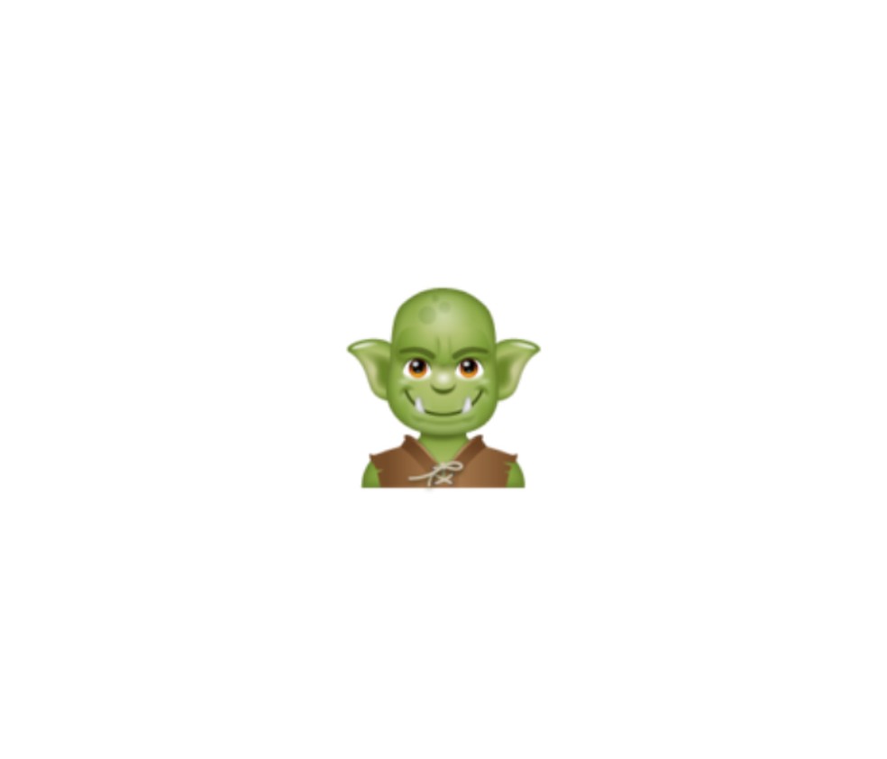 Troll faz parte da lista de emojis do mundo da fantasia mas também pode ser usado em outros contextos  — Foto: Reprodução/Mariana Tralback
