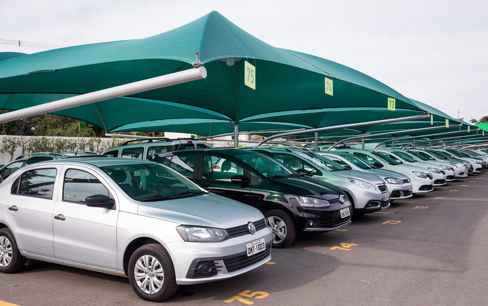 Garagem de uma locadora de veículos — Foto: Divulgação