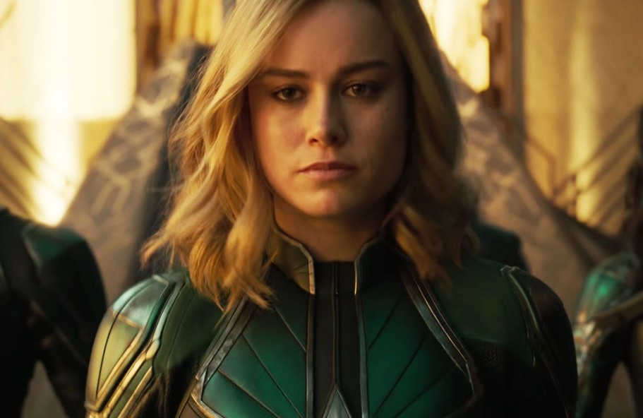 A atriz Brie Larson em cena de Capitã Marvel (Foto: Reprodução)