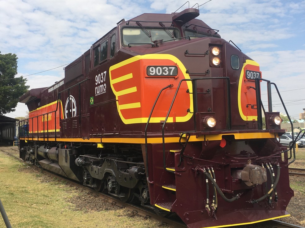 Araraquara restaura locomotiva em homenagem à antiga ferrovia do município — Foto: Divulgação/ Rumo