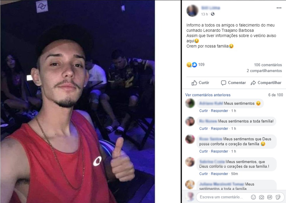 Segundo boletim de ocorrência, Leonardo Trajano Barbosa morreu após bater moto em poste, em Santa Bárbara d'Oeste — Foto: Reprodução/ Facebook