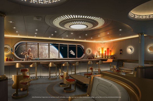 Bar do Star Wars no navio Disney Wish (Foto: Disney/Divulgação)