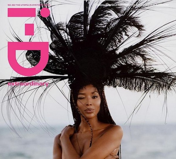 A modelo Naomi Campbell na capa da revista britânica i-D Magazine (Foto: Instagram)