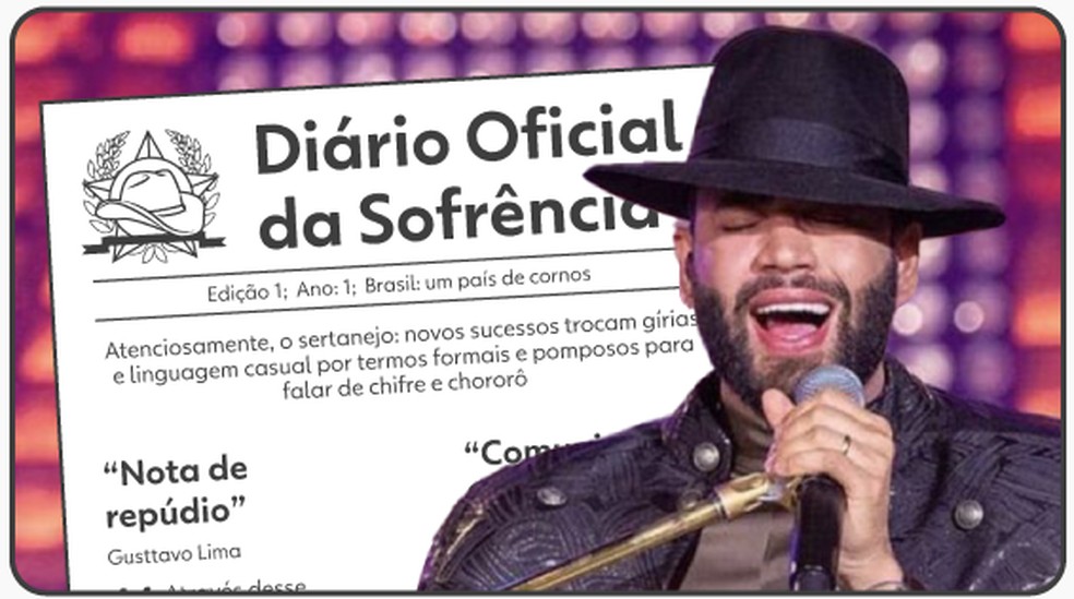 selo para Home - Gusttavo Lima - Diário Oficial da Sofrência — Foto: Arte/g1