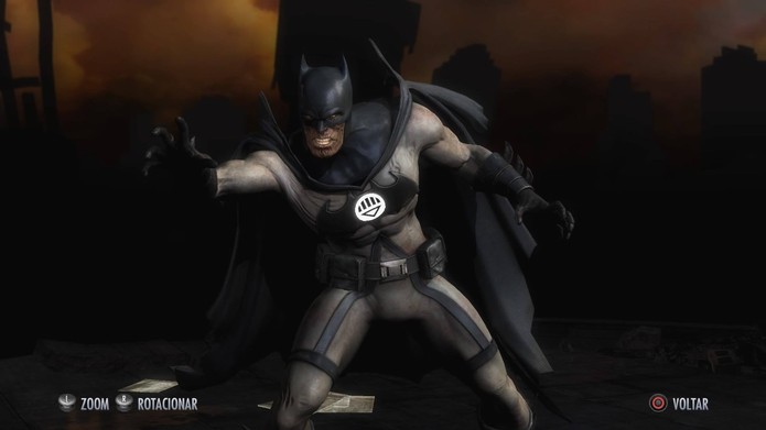 Um Batman morto em Injustice (Foto: Reprodução/Felipe Vinha)