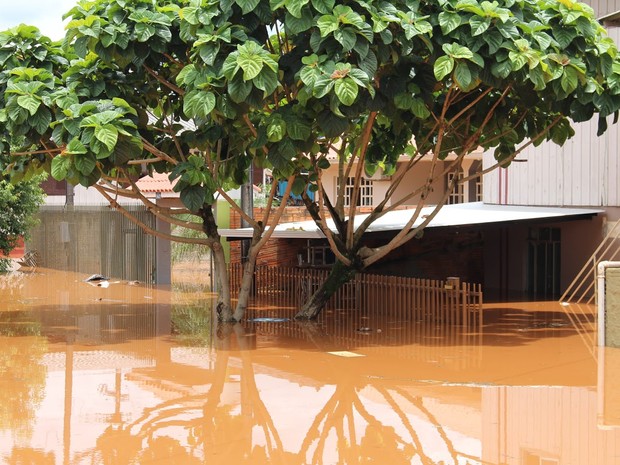 Em Francisco Beltrão, no sudoeste do Paraná, enchentes atingiram 176 pessoas, segundo a Defesa Civil (Foto: Larissa Luquini / Prefeitura de Francisco Beltrão)