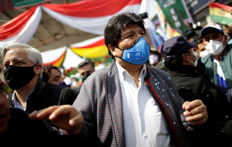 Imagem de Evo Morales ao voltar à Bolívia, em 9 de novembro de 2020 — Foto: Ueslei Marcelino/Reuters
