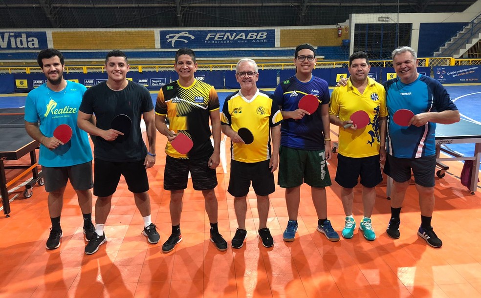 Mesatenistas participam do fechamento da 4ª etapa do Circuito Acreano de Tênis de Mesa — Foto: Divulgação/FTMEAC