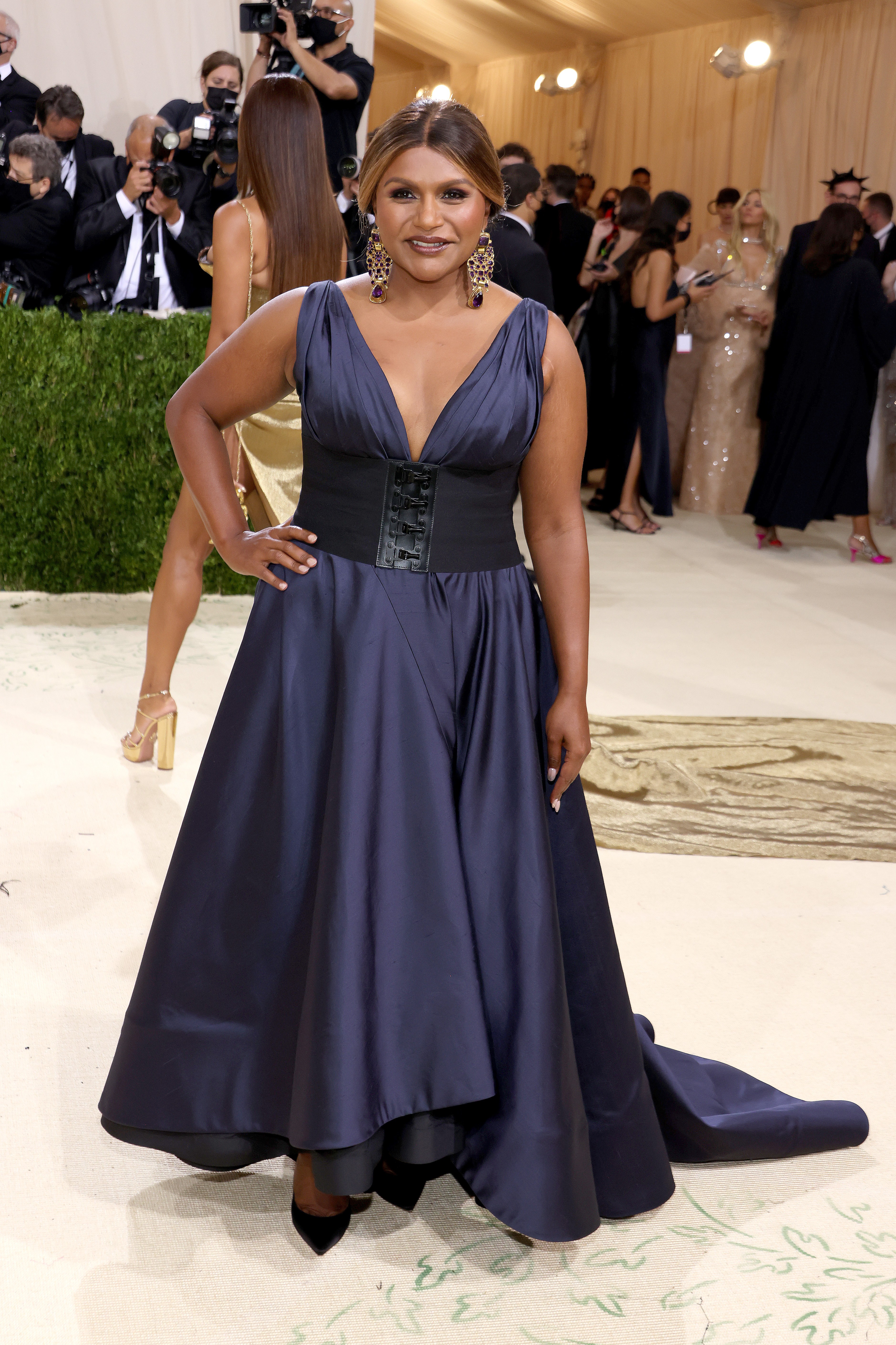 NEW YORK, NEW YORK - SEPTEMBER 13: Mindy Kaling attends The 2021 Met Gala Celebrating In America: A Lexicon Of Fashion at Metropolitan Museum of Art on September 13, 2021 in New York City. (Photo by John Shearer/WireImage) (Foto: WireImage)
