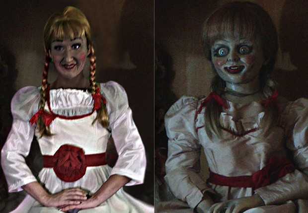 Foto: Fantasia de Halloween da boneca Anabelle tinha maquiagem