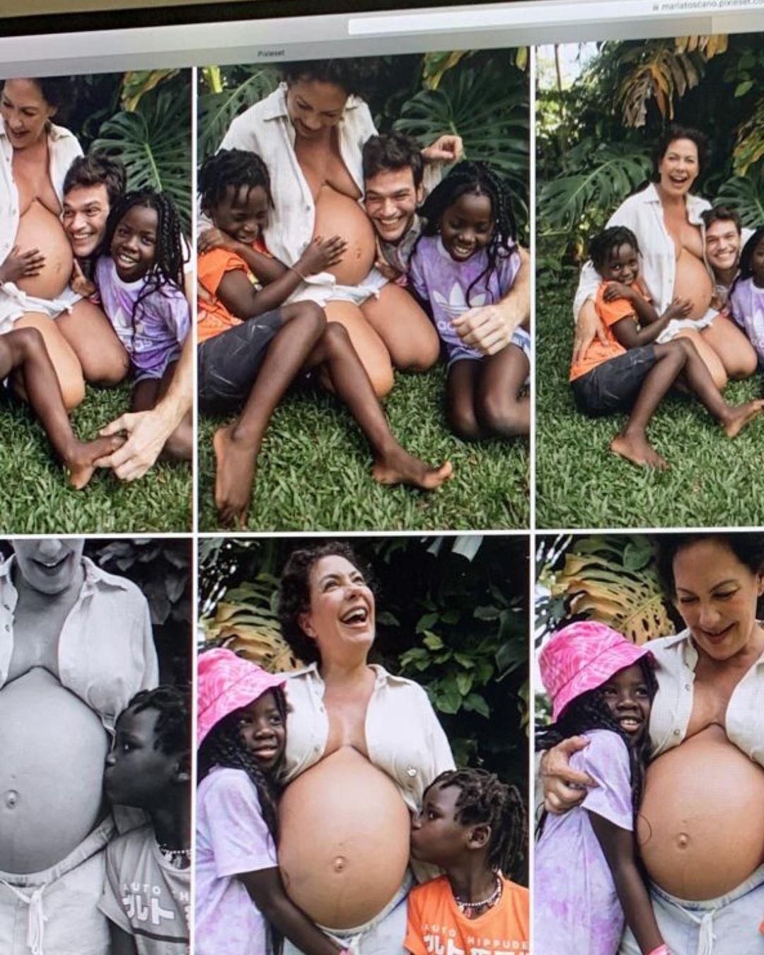 Fabíula Nascimento com Emílio Dantas Bless e Titi (Foto: Reprodução Instagram)