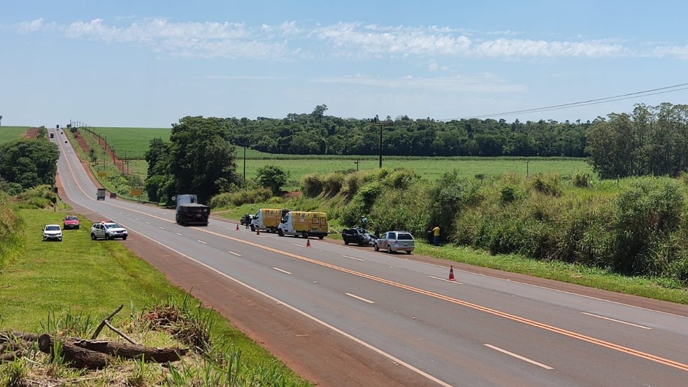 Acidente aconteceu na Rodovia Miguel Jubran em Florínea  — Foto: Polícia Rodoviária/ Divulgação 