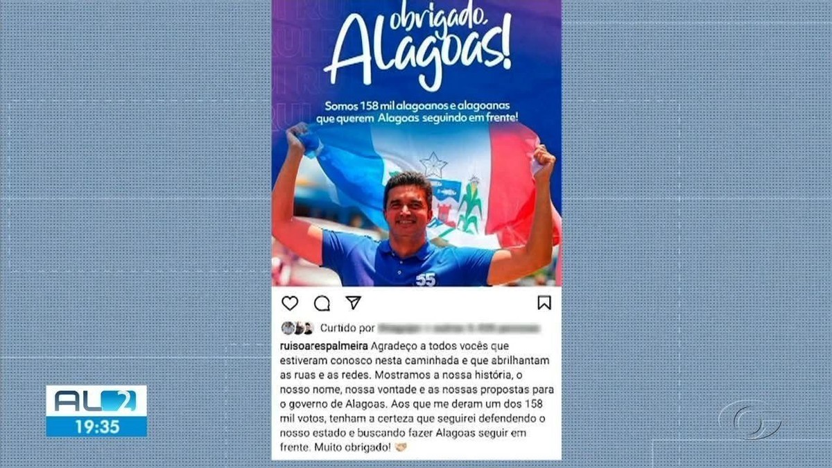 Rui Palmeira (PSD) agradece pela votação para governador de Alagoas