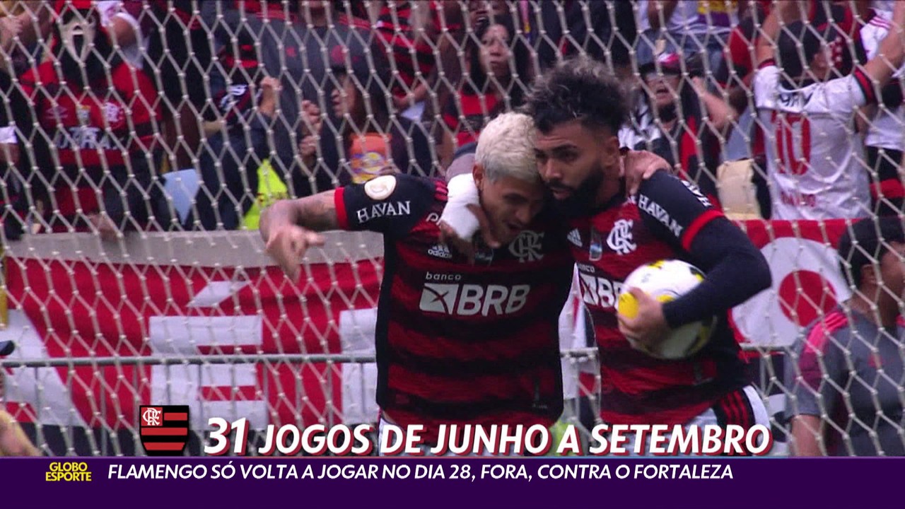Flamengo só volta a jogar no dia 28, fora, contra o Fortaleza