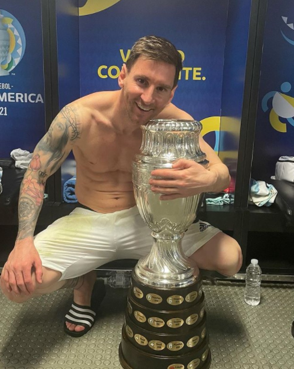 Messi está de férias após a conquista da Copa América com a Argentina — Foto: Reprodução/Instagram
