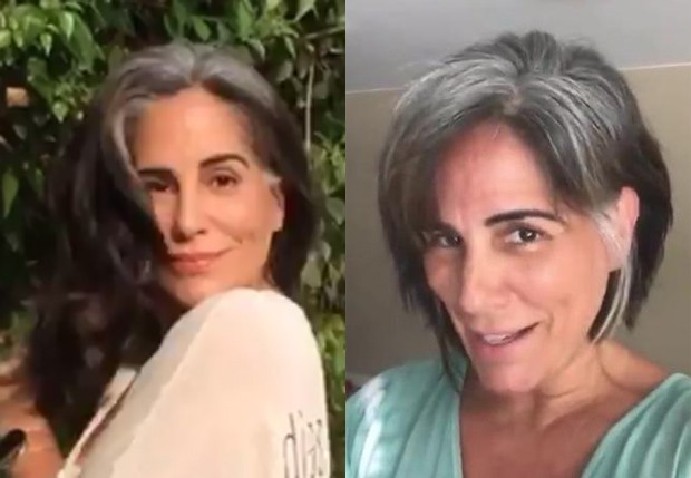 ANtes e depois do visual de Gloria Pires (Foto: Reprodução/Instagram)