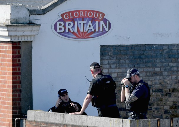 Policiamento durante o casamento de Harry e Meghan Markle (Foto: Getty Images)
