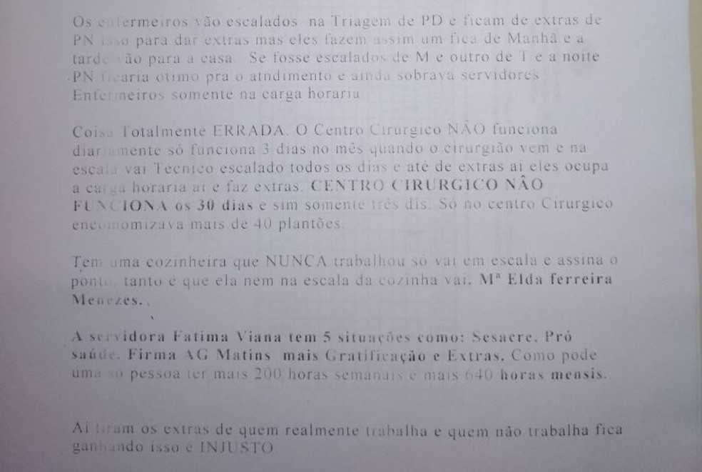 Ofício com denúncias foi entregue na Secretaria de Estado de Saúde do Acre  (Foto: Divulgação)
