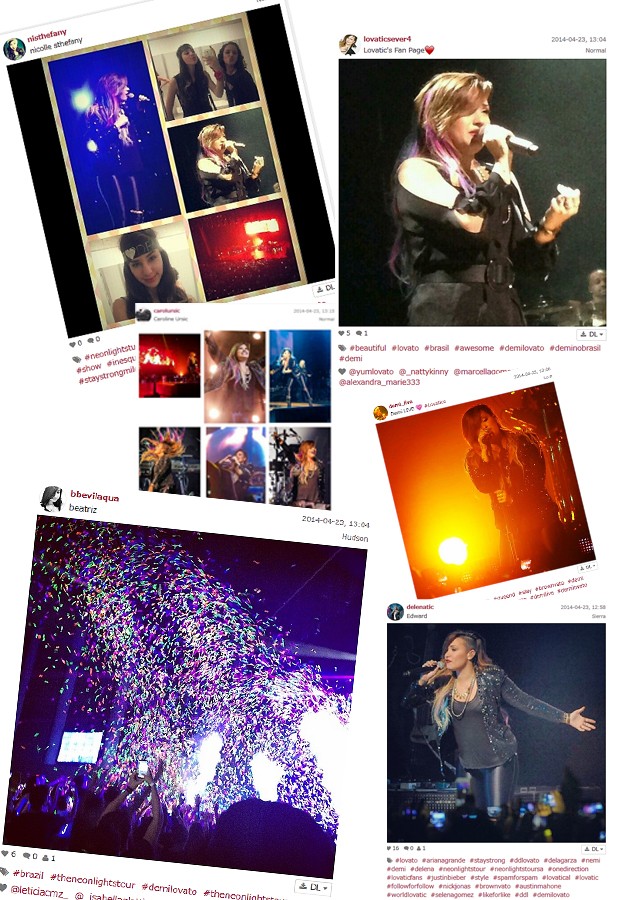 Veja alguns registros postados por fãs da cantora (Foto: Reprodução/Instagram)