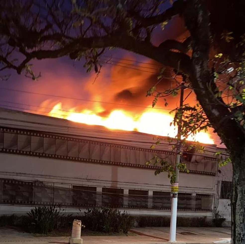 Incêndio atinge prédio da Cinemateca, na Vila Leopoldina, em SP — Foto: Reprodução/Ariane Breyton