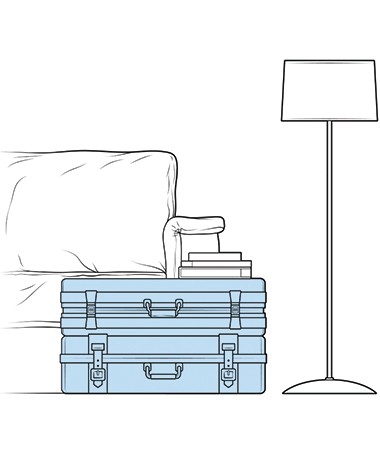 As malas antigas podem virar mesa de centro e armazenar objetos (Foto: Ilustração Evandro Bertol)