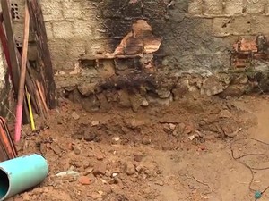 Corpos de namorados foram enterrados em cova rasa no quintal de casa na Bahia (Foto: Reprodução/TV Bahia)
