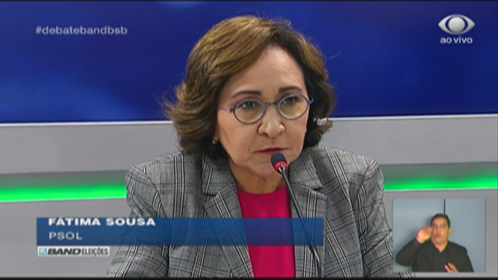 Fátima Sousa (Psol), candidata ao governo do Distrito Federal (Foto: TV Band/Reprodução)