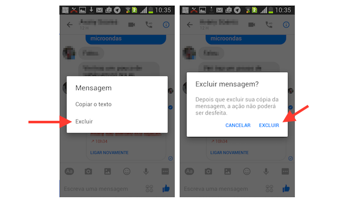 Excluindo um registro de chamada do Facebook Messenger no Android (Foto: Reprodução/Marvin Costa)