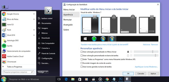StartIsBack permite adicionar o Menu Iniciar do Windows 7 (Foto: Reprodução/Barbara Mannara)