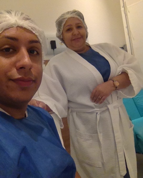 Valdira e Marcelo durante o processo do tratamento  (Foto: Reprodução Instagram)