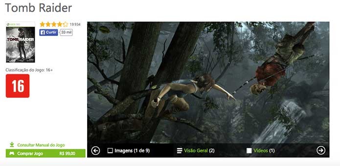 Tomb Raider vendido para Xbox 360 (Foto: Reprodução/Felipe Vinha)