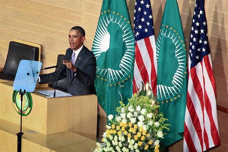 O presidente americano, Barack Obama, durante fala na UA (Foto: EFE)