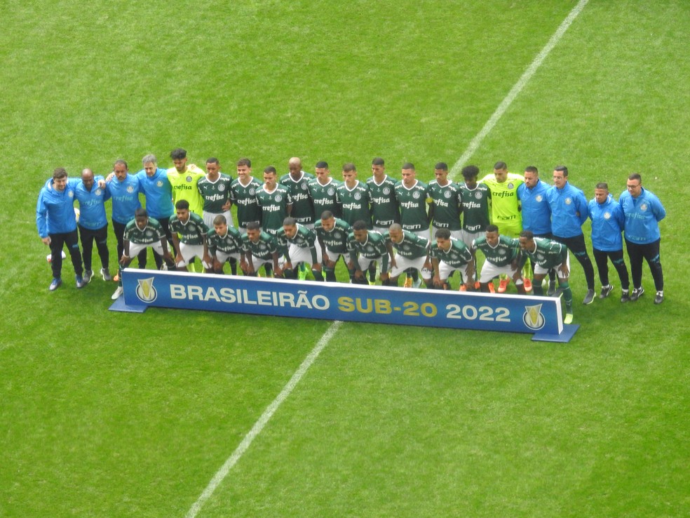 Time sub-20 do Palmeiras na final do Brasileirão — Foto: Felipe Zito