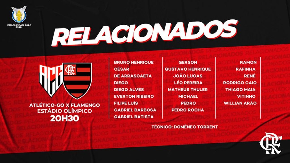 Relacionados Flamengo x Atlético-GO — Foto: Reprodução