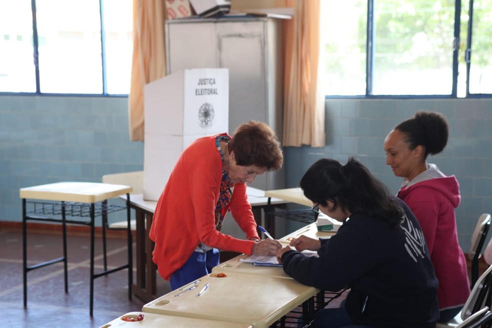 A aposentada LÃºcia Helena Werneck, de 86 anos faz questÃ£o de votar neste domingo.  â Foto: MaurÃ­cio Duch/G1
