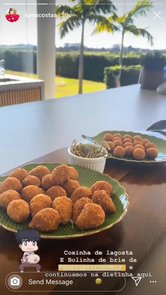 Luma Costa experimenta prato curioso durante o isolamento social (Foto: Reprodução Instagram)