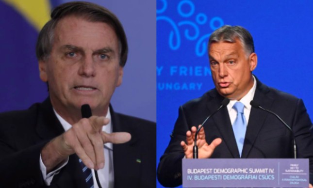 Bolsonaro e o primeiro-ministro da Hungria, Viktor Orbán 