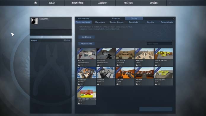 No Workshop é possível encontrar dezenas de clássicos do CS:GO (Foto: Reprodução/Murilo Molina)