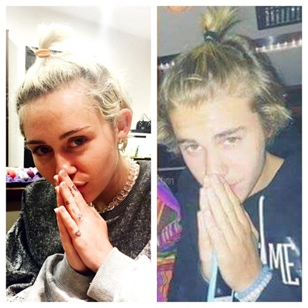 Montagem de Miley e Justin que a cantora compartilhou (Foto: Instagram)
