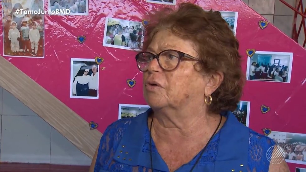 Professora Maria José Barreto diz que Irmã Dulce ia em sua escola pedir doações — Foto: Reprodução/TV Bahia