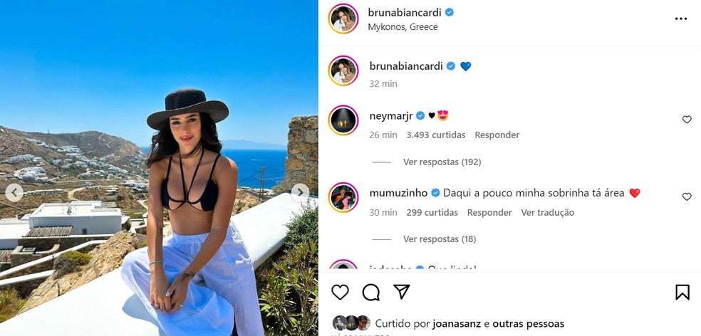 Postagem de Bruna Biancardi — Foto: Instagram