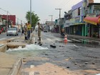 Rede de distribuição rompe e deixa moradores sem água, em Manaus
