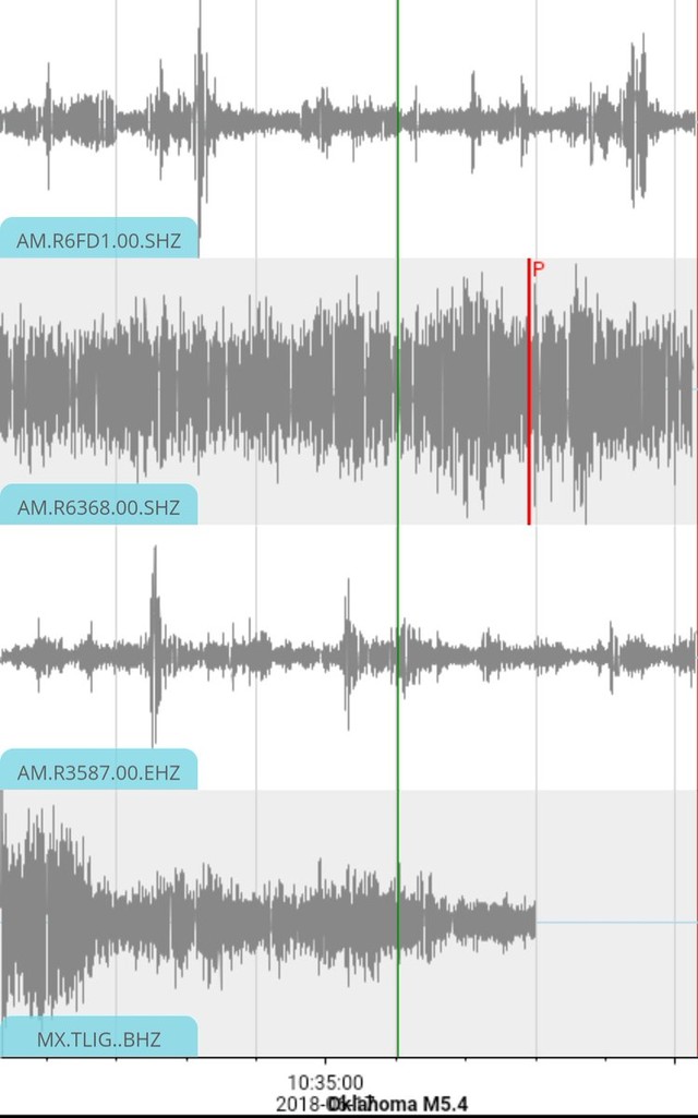 Imagem do post do Instituto de Investigações Geológicas e Atmosféricas do México mostra o momento em que foi registrado o terremoto (Foto: Reprodução/Twitter)