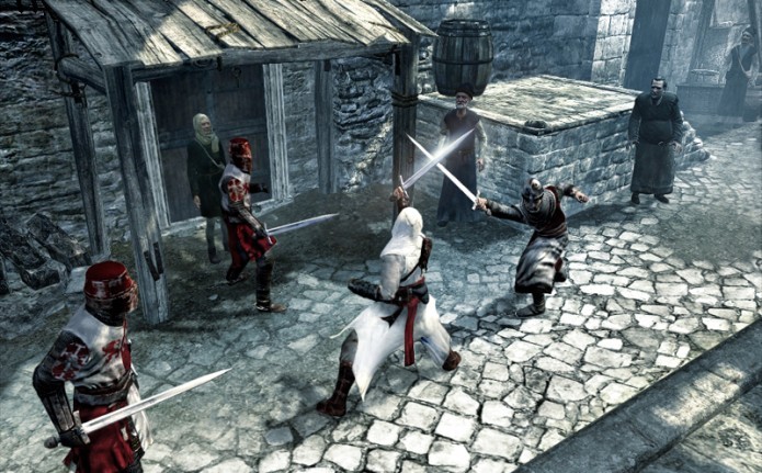 Assassins Creed: evite matar inocentes para não perder sua barra de sincronia (Foto: Reprodução/Youtube)