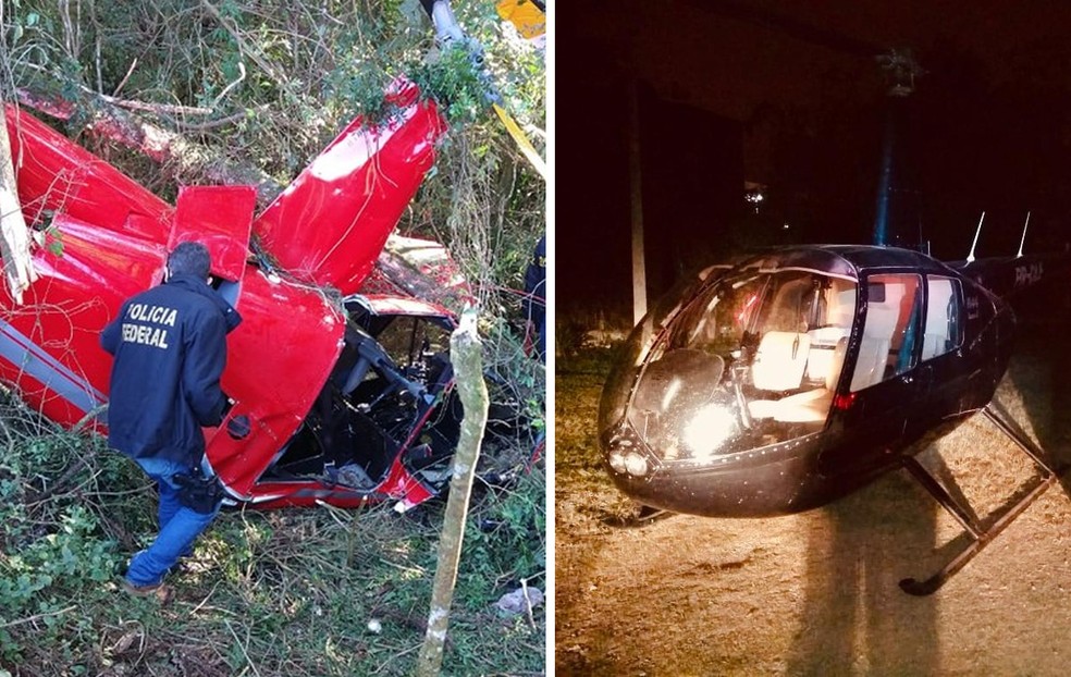 Dois helicópetros que transportavam cocaína foram apreendidos em pouco mais de um mês na região de Sorocaba — Foto: Divulgação